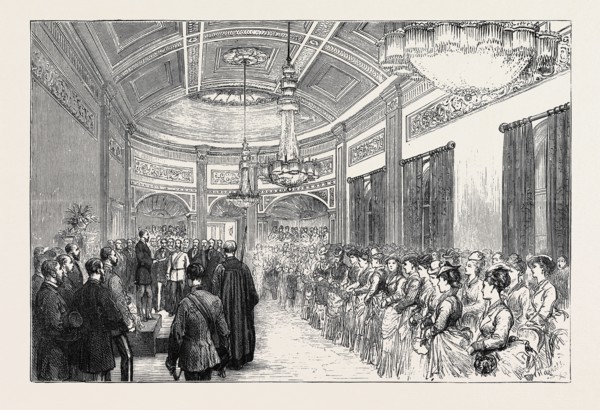 H.R.H. THE DUKE OF EDINBURGH AT LIVERPOOL: RECEPTION BY THE MAYOR AND CORPORATION IN THE TOWN HALL