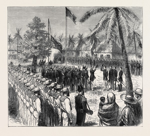 THE RECENT OUTRAGE ON THE BRITISH CONSUL AT GUATEMALA: THE GUATEMALAN TROOPS SALUTING THE BRITISH