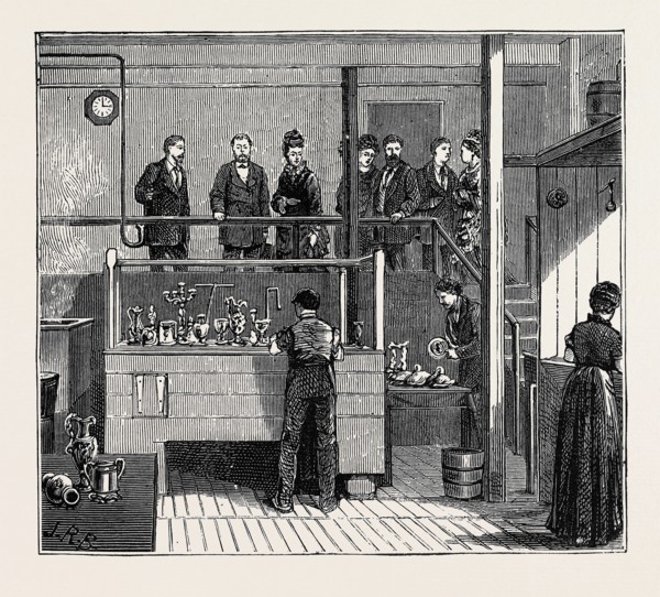 ELECTRO AND SILVER PLATING, SKETCHED AT THE WORKS OF MESSRS. ELKINGTON AND CO., VISITED BY H.R.H.