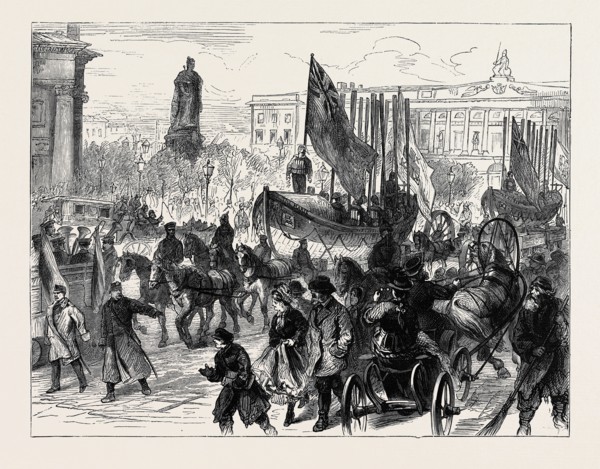 ARRIVAL OF THE LIFEBOATS "MARIA" AND "ALFRED" AT ST. PETERSBURG, A WEDDING PRESENT TO THE DUKE AND