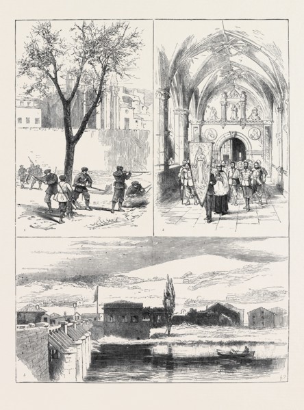 THE CIVIL WAR IN SPAIN; 1. Republican "Guardia Foral" cutting down Timber before Pampeluna under