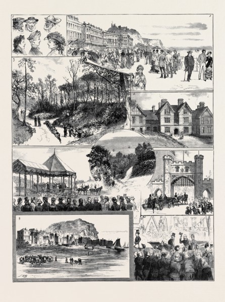 THE ROYAL VISIT TO HASTINGS: 1. On the Parade; 2. Some Hats and Heads; 3. The Chalybeate Well in
