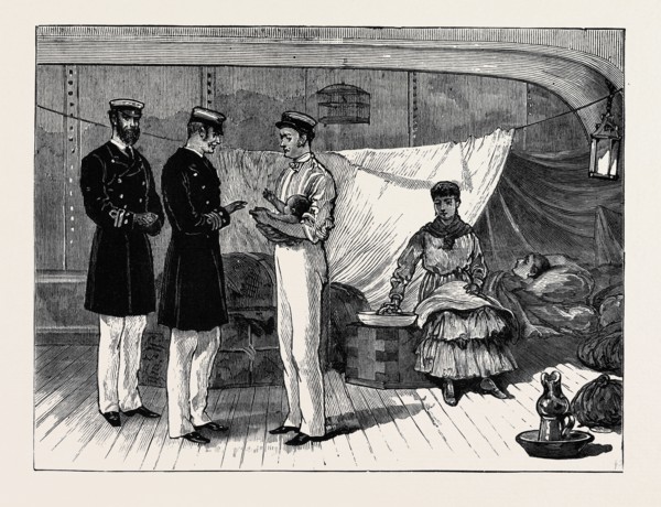 ARRIVAL OF THE LATEST BRITISH REFUGEE ON BOARD THE "ROSINA" IN ALEXANDRIA HARBOUR