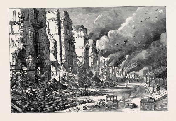 THE WAR IN EGYPT: AFTER THE BURNING OF ALEXANDRIA: RUINS OF THE GRAND SQUARE