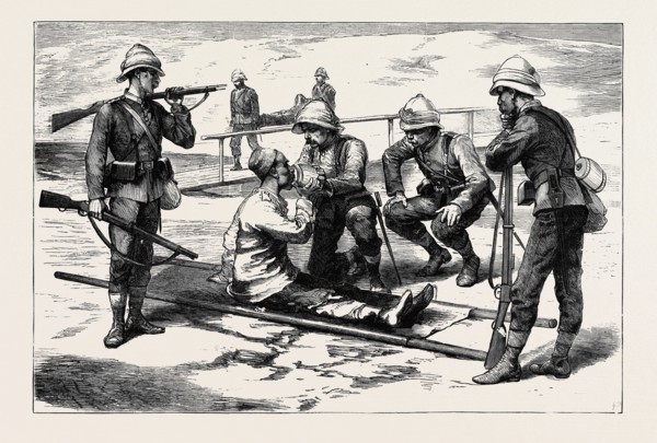 THE WAR IN EGYPT: THE FIRST PRISONER OF WAR, AN ARAB WOUNDED AND CAPTURED DURING THE RECONNAISSANCE