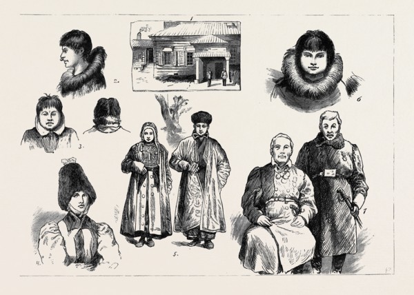 LIFE AND CHARACTER IN WESTERN SIBERIA: 1. Governor's House, Jakutsk, Siberia; 2. Girl, St.