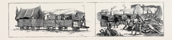THE WAR IN EGYPT: ARMOUR-PLATED TRUCKS RUNNING BETWEEN ISMAILIA AND THE FRONT (LEFT); FIELD BAKERY,
