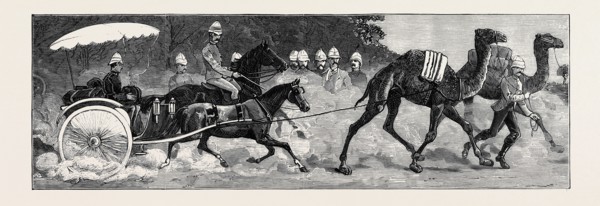 THE WAR IN EGYPT: A BRITISH GENERAL: SIR HAVELOCK ALLAN GOING TO THE FRONT