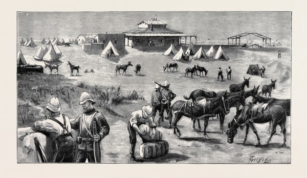 THE WAR IN EGYPT: GENERAL GRAHAM'S HEADQUARTERS AT KASSASSIN LOCK