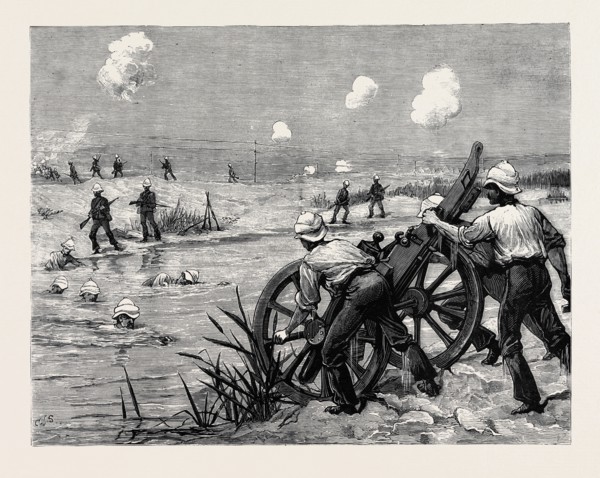 THE WAR IN EGYPT: THE FIGHT AT KASSASSIN, SEPTEMBER 9, LIEUTENANT STANHOPE AND TWO MEN OF THE