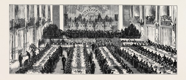 THE RETURN OF THE SOLDIERS AND SAILORS FROM EGYPT: BANQUET GIVEN BY THE MAYOR AND CITIZENS OF