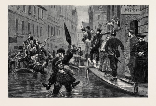 THE RECENT DISASTROUS FLOODS IN GERMANY: A STREET SCENE IN DÃƒÅìSSELDORF