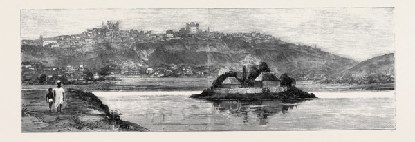 ANTANANARIVO FROM THE QUEEN'S ISLAND, SHOWING THE QUEEN'S PALACE ON THE TOP OF THE HILL, AND HER
