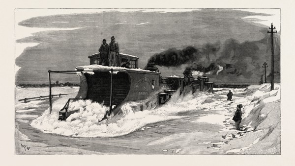 A SNOW-PLOUGH ON THE GRAND TRUNK RAILWAY, CANADA