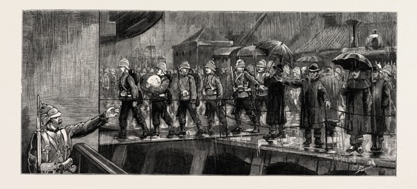 THE REBELLION IN THE SOUDAN (SUDAN), REINFORCEMENTS LEAVING PORTSMOUTH: THE MARINE LIGHT INFANTRY