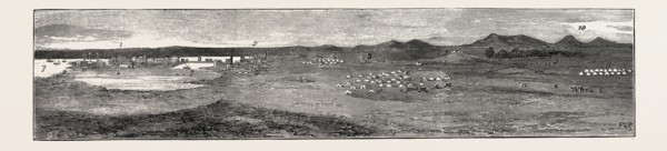 THE REBELLION IN THE SOUDAN (SUDAN): GENERAL VIEW OF SUAKIM WITH ITS FORTIFICATIONS; 1. Island of