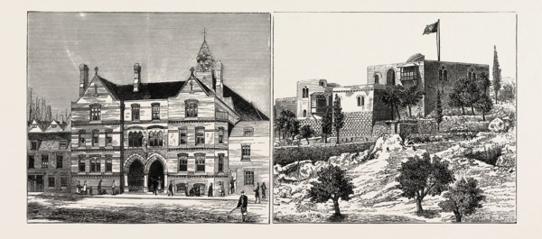 THE LOWDER MEMORIAL CLERGY HOUSE, ST. PETER'S, LONDON DOCKS, OPENED BY EARL NELSON (LEFT IMAGE),