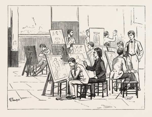 STUDENTS' LIFE IN A CONTINENTAL ART SCHOOL: THE ANTIQUE ROOM: TAKING IT EASY