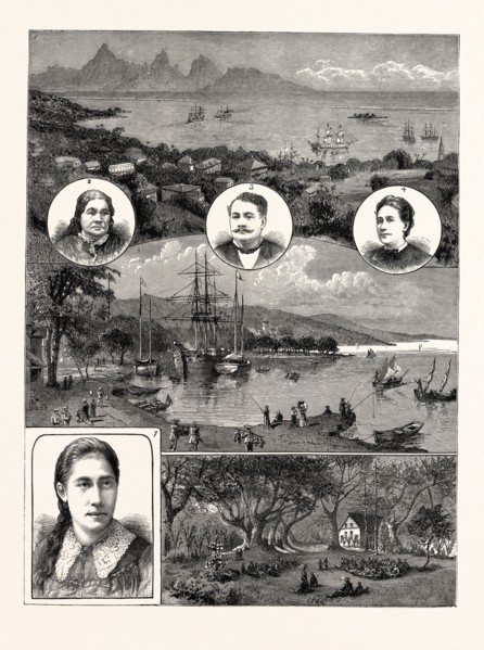 THE VISIT OF QUEEN MARAU OF TAHITI TO EUROPE: 1. Moorea and Papeete from the Semaphore, Tahiti. 2.