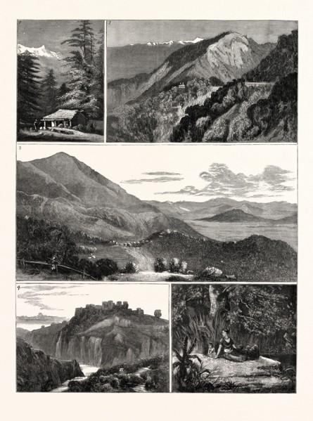 ON THE WAY TO AN INDIAN HILL STATION: 1. At Menali in the Kulu Valley. 2. View from the Hill