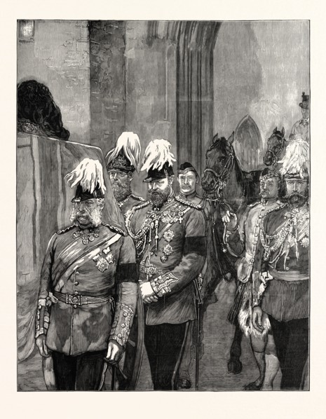 THE LATE DUKE OF ALBANY, THE ARRIVAL AT WINDSOR, APRIL 4, THE PROCESSION ENTERING WINDSOR CASTLE BY