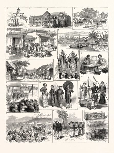 THE FRENCH IN TONKIN (VIETNAM): 1. Magazine in the Citadel of Hanoi. 2. Palace of the Governor at