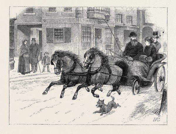BLACK SPIRITS AND WHITE BY FRANCIS ELEANOR TROLLOPE: Major Maude and Rosamond in the phaeton