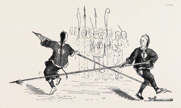 CHINESE MILITARY EXERCISES: FENCING WITH SPEARS