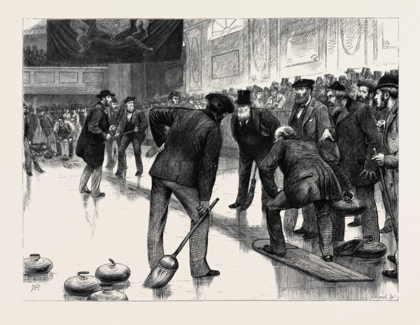 CURLING AT AN ICE RINK, MANCHESTER
