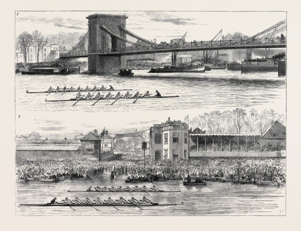 THE INTER-UNIVERSITY BOAT RACE: 1. Hammersmith Bridge; 2. The "Dead Heat"