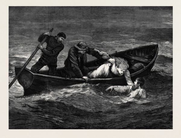 SCENE FROM MR. CHARLES READE'S NEW DRAMA, "THE SCUTTLED SHIP," AT THE OLYMPIC THEATRE, LONDON, 1877