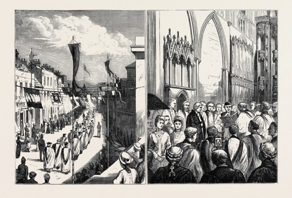 THE INSTALLATION AND ENTHRONEMENT OF THE NEW BISHOP OF ST. ALBAN'S: THE PROCESSION VIEWED FROM THE