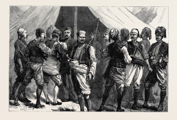 THE WAR IN THE EAST, WITH THE TURKS, VOLUNTEERS ENLISTING IN THE SQUARE OF THE SERASKERIAT,