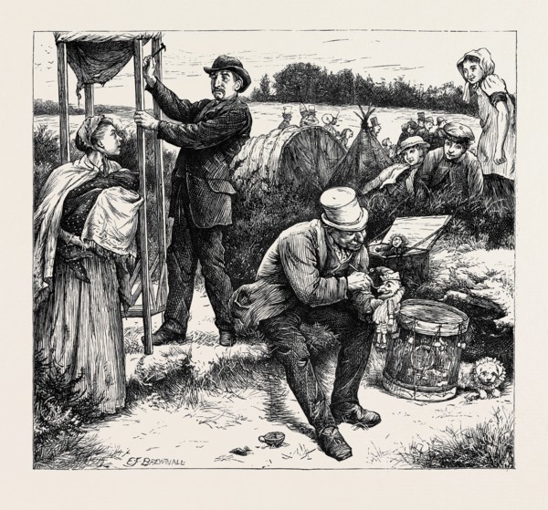 ON THE ROAD TO THE DERBY, THE PUNCH AND JUDY MAN, 1870