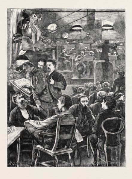 A "SMOKING CONCERT" BY THE WANDERING MINSTRELS, 1870