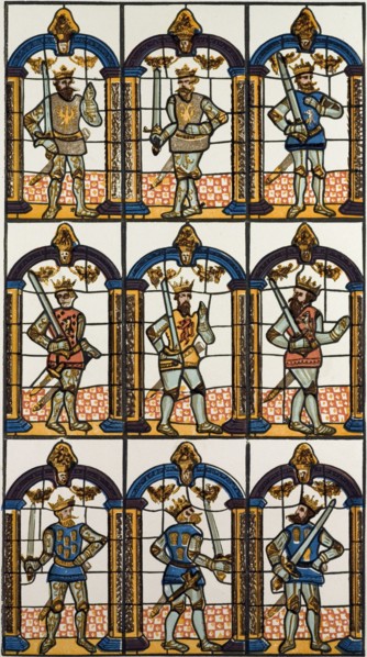 PAINTED WINDOW, TWO SAXON EARLS OF MERCIA, AND SEVEN NORMAN EARLS OF CHESTER