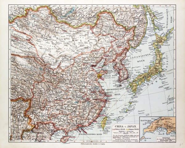 MAP OF CHINA, MONGOLIA AND JAPAN, 1899