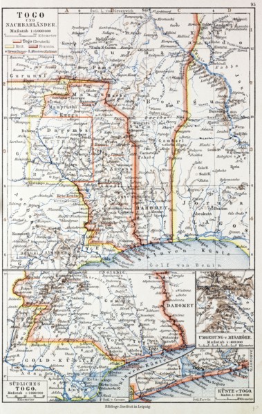 MAP OF THE REPUBLIC OF TOGO, 1899