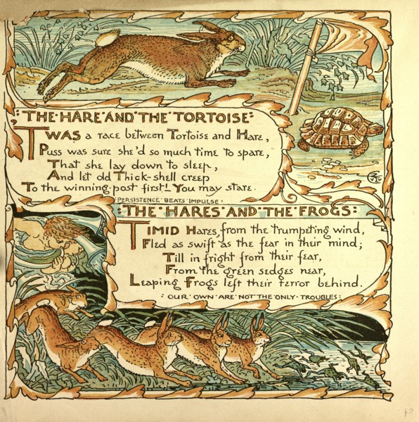 THE HARE AND THE TORTOISE; THE HARES AND THE FROGS