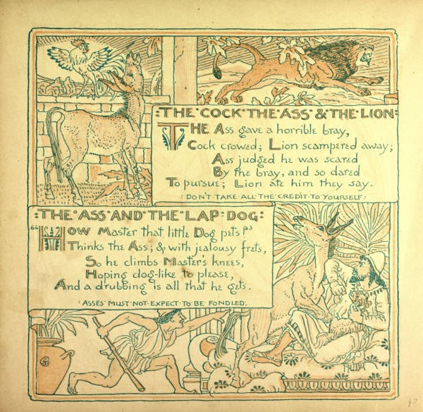 THE COCK, THE ASS AND THE LION; THE ASS AND THE LAP DOG