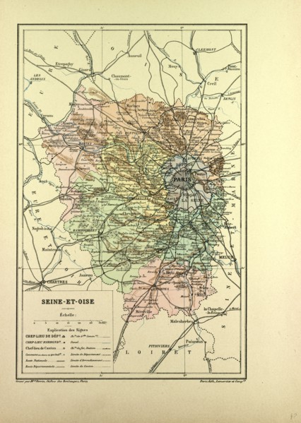 MAP OF SEINE-ET-OISE, FRANCE
