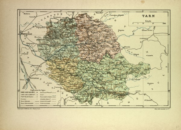 MAP OF TARN, FRANCE