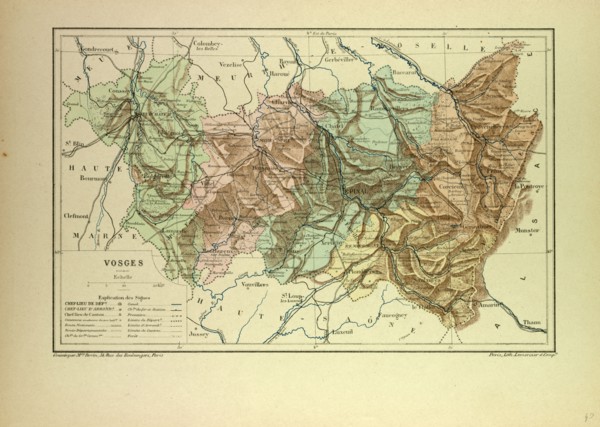 MAP OF VOSGES, FRANCE