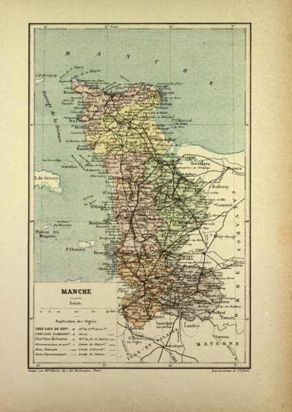MAP OF MANCHE, FRANCE