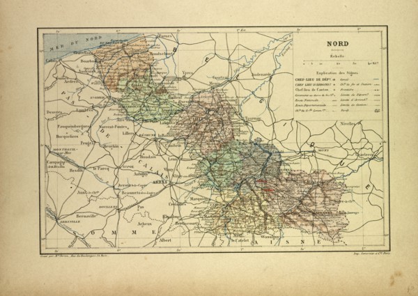 MAP OF THE NORTH WEST OF FRANCE