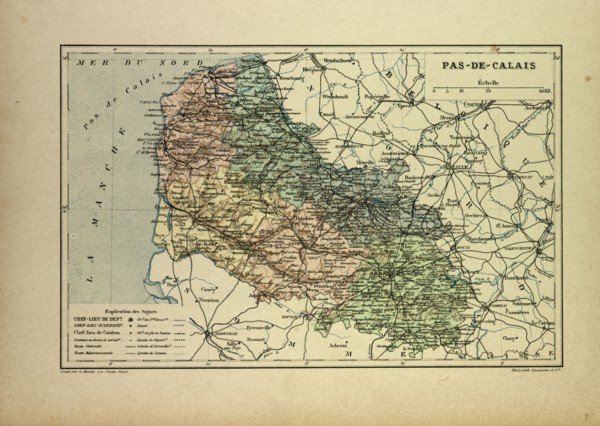 MAP OF PAS-DE-CALAIS, FRANCE