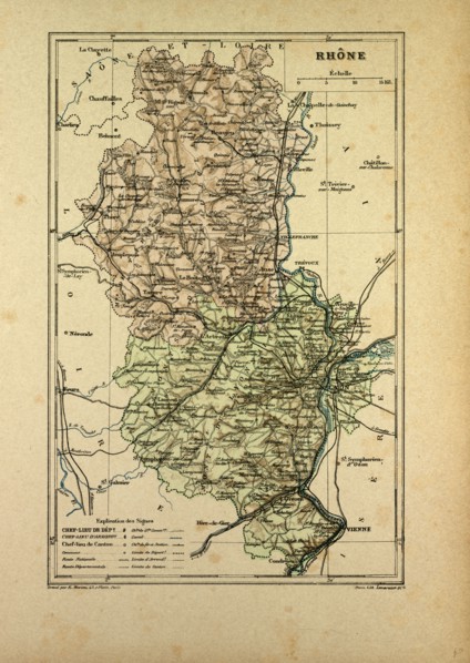 MAP OF RHÃîNE, FRANCE