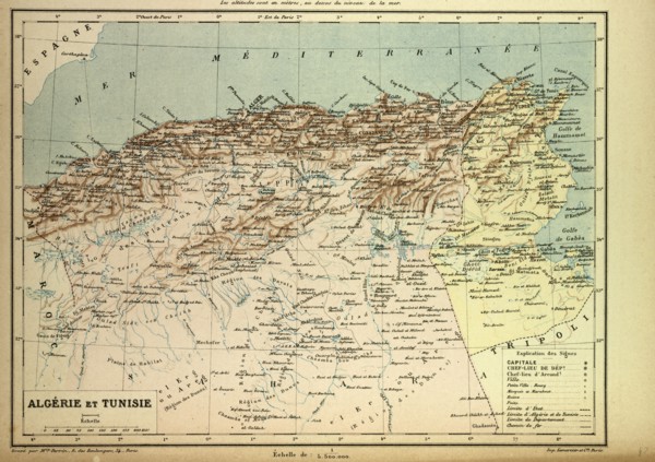 MAP OF ALGERIA AND TUNISIA
