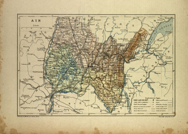 MAP OF AIN, FRANCE