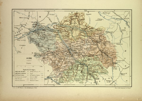 MAP OF AUBE, FRANCE